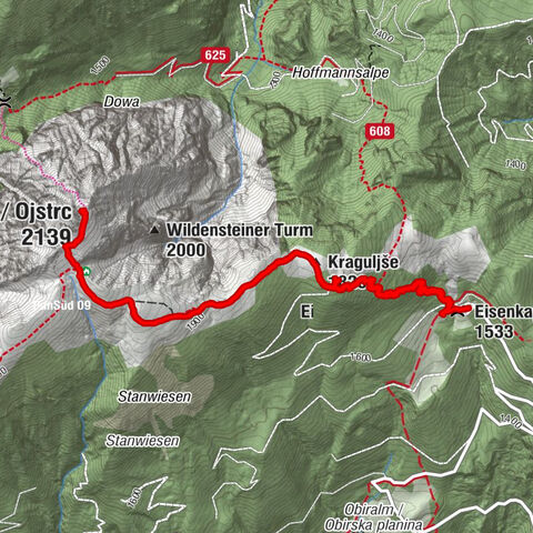Eisenkappler Hütte - Hochobir Rundweg