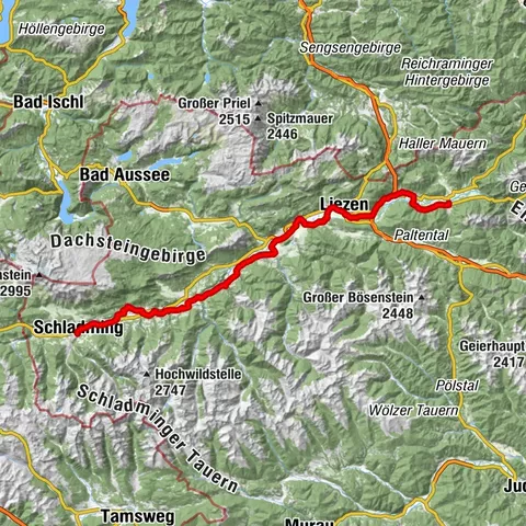 Ennsradweg, von Schladming nach Admont mit Umleitung