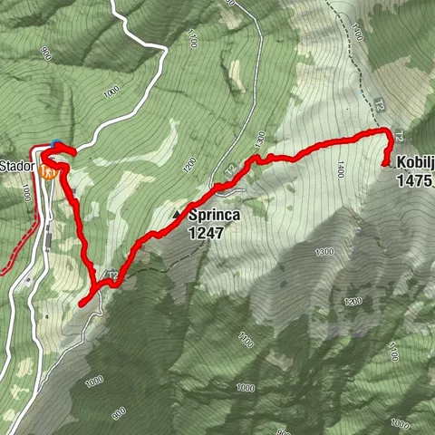 Kobalja Glava 1475m vanaf Planin Razor