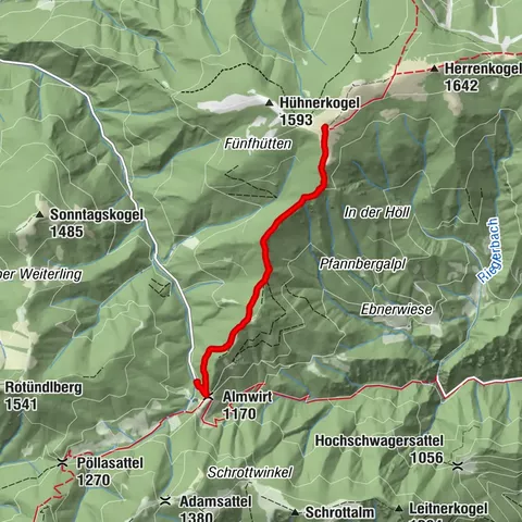 Gössgraben, Hochalm,Aufstieg