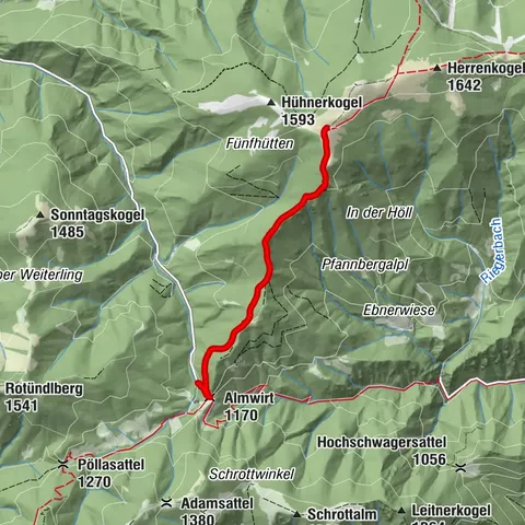 Hochalm, Gössgraben,Abstieg