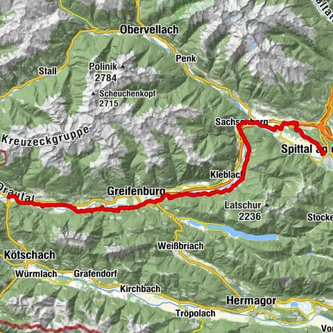 Oberdrauburg - Spittal an der Drau; Oberes Drautal