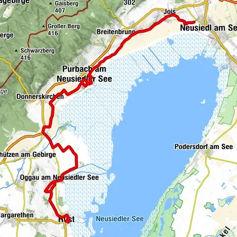 Radltour von Neusiedl bis Rust und zurück