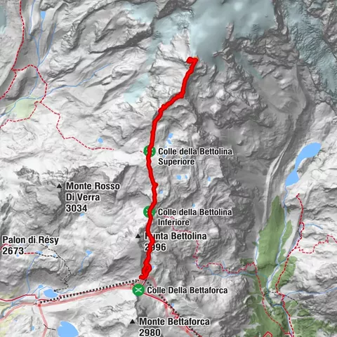 dalla seggiovia di Bettaforca a rifuggio Q. Sella al Felik