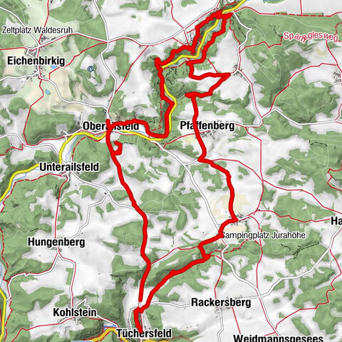 Tüchersfeld-Ludwigshöhle-Burg Rabenstein-Oberailsfeld