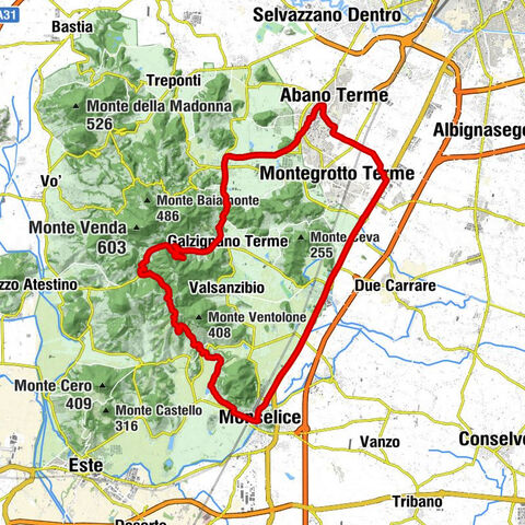 Abano Terme, Monselice, Monte Venda, Torreglia