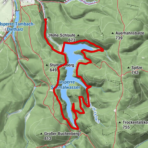 Ruta circular - embalse Schmalwasser - Tambach-Dietharz - Bosque de Turingia