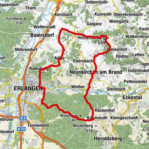 Erlangen - Kalchreuth - Hetzleser Berg