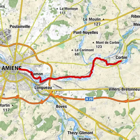 De Corbie a Amiens en Valle de Somme