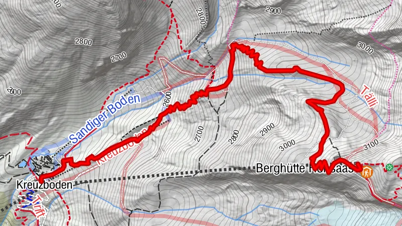 Camino de montaña Kreuzboden - Hohsaas