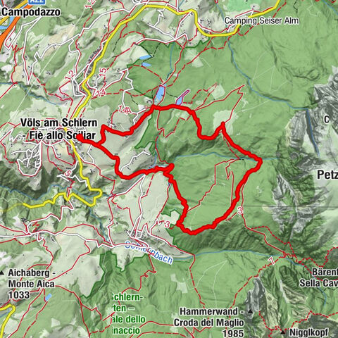 Völs - Hofer Alpl - Tuffalm und zurück Völs