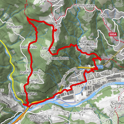 Sedrina (Bg)-Strada Taverna: Ponti, chiesina S. Gaetano, Maroncella, Colle, Zogno.
