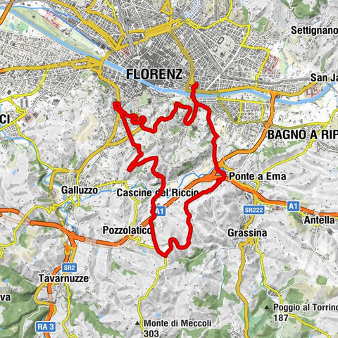 (F)[i] Arcetri-cascine del riccio-S. Gersolè-via Fortini-vle Michelangelo