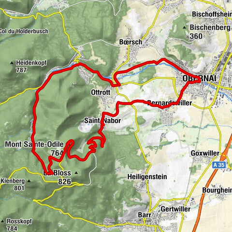 Circuito de bicicleta “El Mont Sainte-Odile desde Obernai”