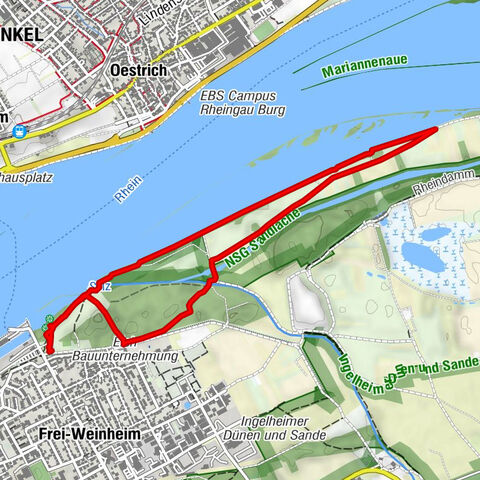 Sandaue Alte Salzach Ingelheim am Rhein, Deutschland