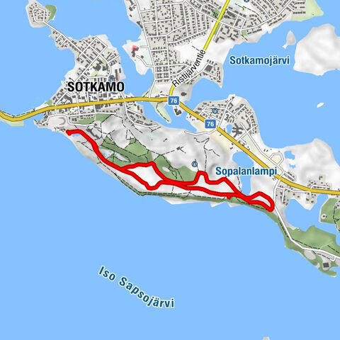 Ruta iluminada para Nordic walking de 5 km, Sotkamo - Vuokatti