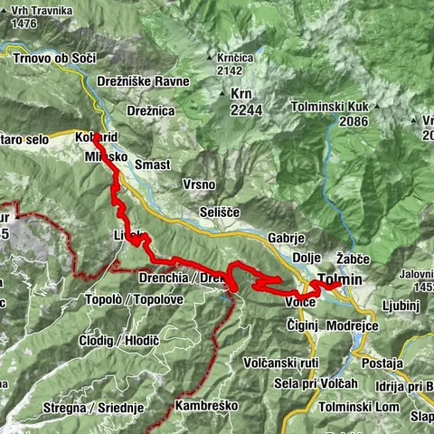 VALLE DEL SOČA I3: Kobarid - Kolovrat - Tolmin