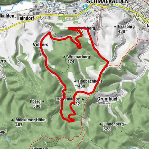 Recorrido circular - Alrededor de Roßbachhöhe - Schmalkalden - Bosque de Turingia