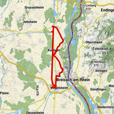 Recorrido en bicicleta del Rin al Rin, de Neuf-Brisach a Artzenheim