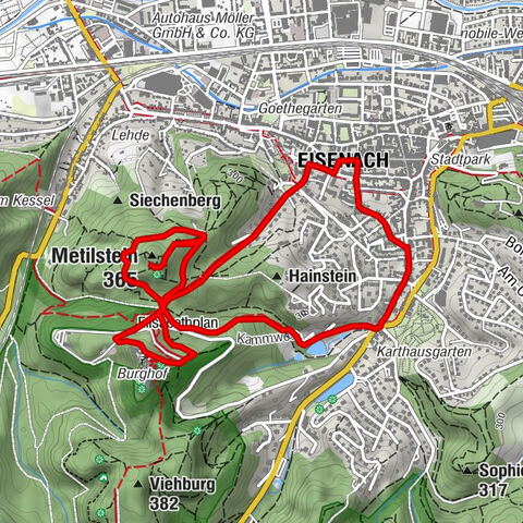 EA3 - Ruta circular - "Ruta de experiencia Wartburg" - Bosque de Turingia