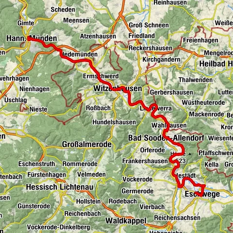 Thüringer Fernradwege - 02 - Werratal-Radweg - Etappe 6: Eschwege → Hann. Münden