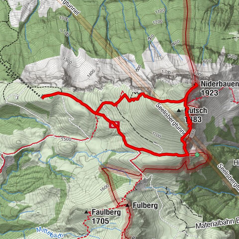 Berggasthaus Niederbauen - Bergstation Luftseilbahn Emmetten-Niederbauen - Alp Tritt - Niderbauen-Chulm