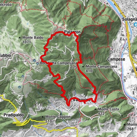 Bassano del Grappa - Monte Caina - Bocchetta Campesana - Valrovina