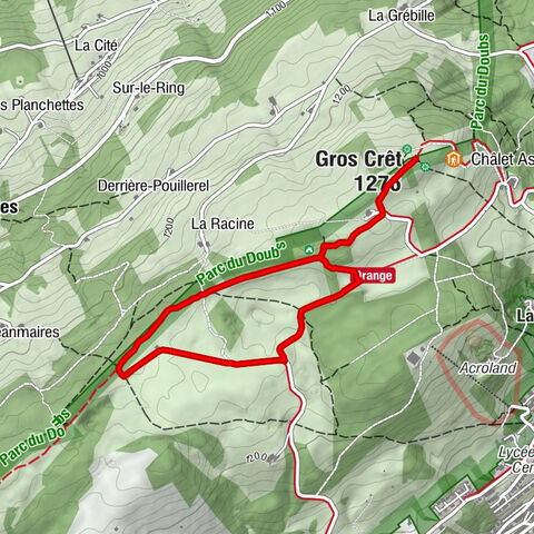 Les Maillards - La Chaux-de-Fonds - Gros Crêt - Gouffre du Gros Crêt
