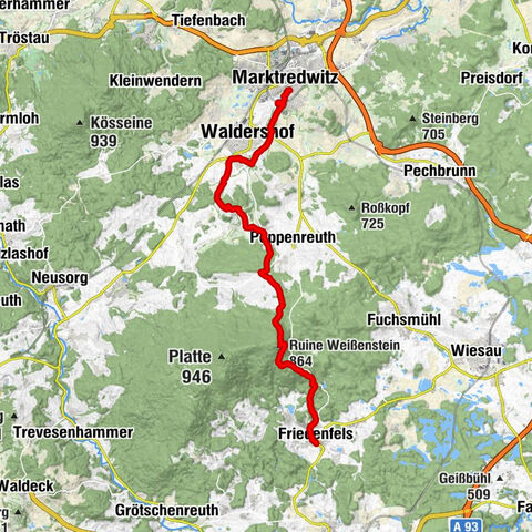 Marktredwitz - Mascher Berg - Ruine Weißenstein - Friedenfels