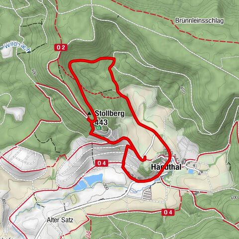 Oberschwarzach - Gasthaus Stollburg - Stollberg - Weingasthaus Schoppenstübla