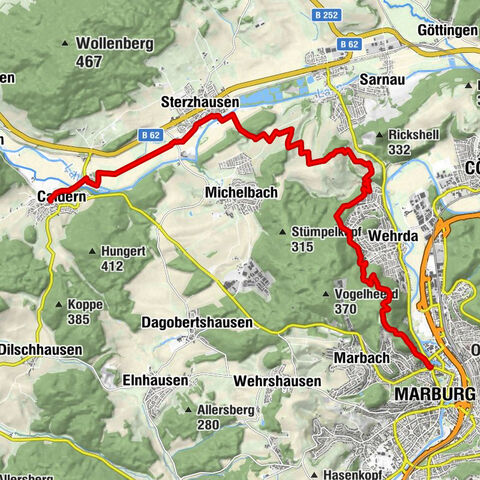 Lahnwanderweg 06. Etapa río arriba Marburg - Caldern