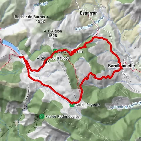 De Barcillonnette al lago de Peyssier