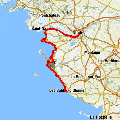 La Vélodyssée de Nantes a Les Sables d'Olonne