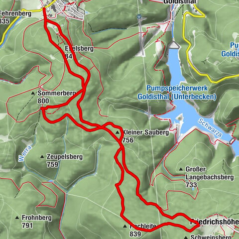 Ruta circular - TOP 2 - Masserberg - "Kulturerlebnis" - Friedrichshöhe - Bosque de Turingia