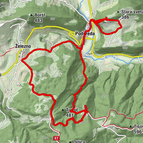 Podsreda, kasteel en kalvarieweg