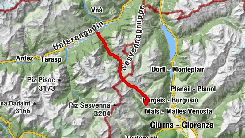 A través de la garganta Uina hasta Italia