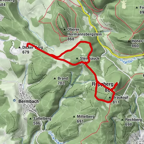 Ruta de senderismo circular - "La Gran Ocho" Steinbach-Hallenberg - Bosque de Turingia