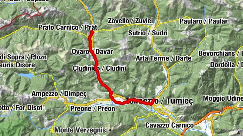 FVG 8/a - Variante de la ruta ciclista de Carnia (C8VA)