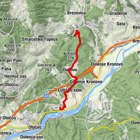 Sendero del corazón Adrijaničeva de Šmarješke Toplice a Otočec
