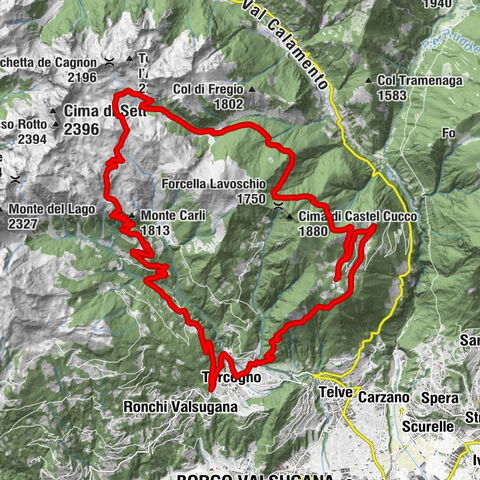 2023-09-01 Forcella Mendana da Campestrini Malga Sette Selle. Ritorno da Malga d'Ezze Forcella Lavoschio Musiera Albergo Ruscoletta Campestrini 