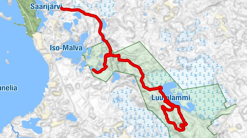 Ilvesreitti vaellus + yöpyminen Komionlammen telttailualueella