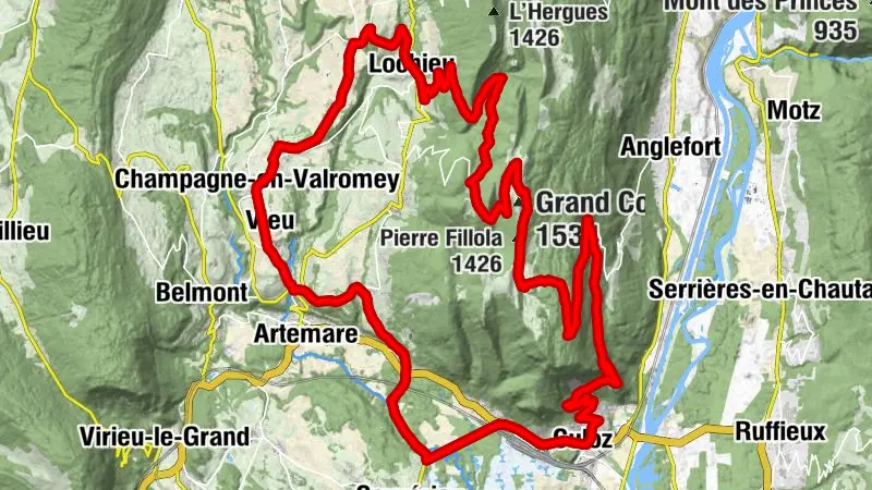 Circuito en bicicleta: El Gran Colombier y sus curvas