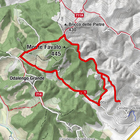 Sentiero giro del Monte Favato - sentiero 711 in mountain bike