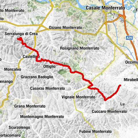 Sentiero Pieve di San Giovanni - Santuario di Crea - Sentiero 727 in mountain bike