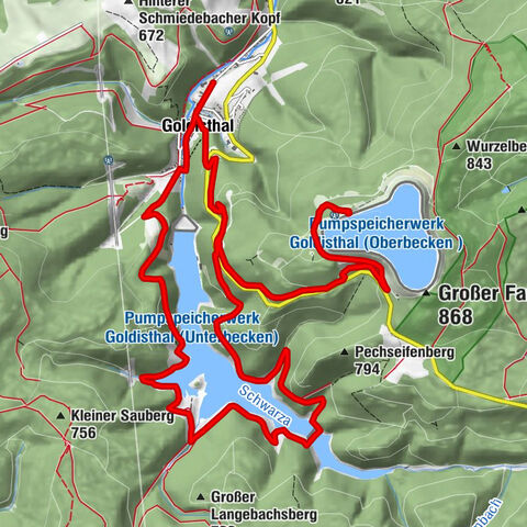 Ruta circular - alrededor de la central de bombeo - Goldisthal