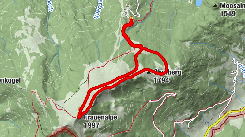 Frauenalpe über den Grat