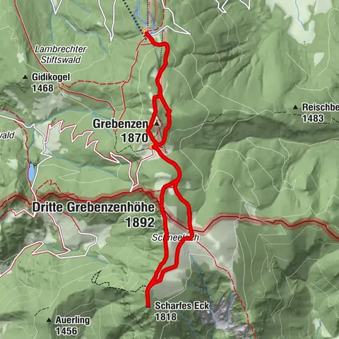 Höhenweg Scharfes-Eck vom Grebenzenhaus