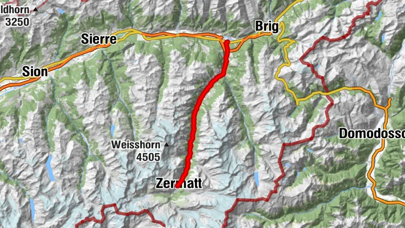 Glacier Bike Tour 10. Visp (Viège) - Zermatt