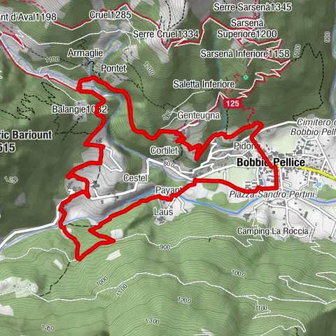 BOBBIO PELLICE Senderismo por las aldeas y bosques alrededor de Bobbio