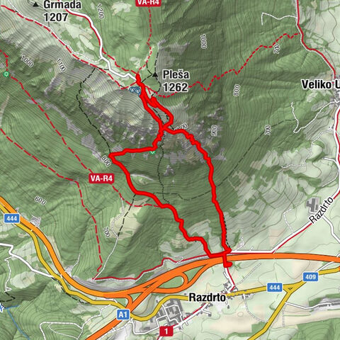 Razdrto - Pleša - Vojkova koča na Nanosu